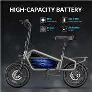 Bicicleta Eléctrica EBIKE 5TH WHEEL 14" para Adultos – Motor 650W Pico - Img 55395478