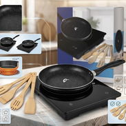 Cocina Inducción de 1500W + Sartén + Juego de Cucharas de Madera CON MENSAJERIA INCLUIDA  ¡Todo lo que necesitas para un - Img 55747612