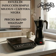 ESTUFA DE INDUCCIÓN SIMPLE MILEXUS + CAFETERA NEGRA, ENTREGA DE FACTURA. APROVECHA LA OFERTA!!!!! - Img 55213228