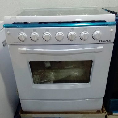 Cocina con horno 6 Hornillas de Gas 30 pulgadas MILEXUS Color Blanca, Magneto Precio $440 USD Transporte Incluido - 2/6