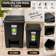 Cesto con pedal y tapa Negro ( 15 litros). 💰20 USD y 7 litros 💰13 USD. - Img 58001832