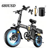 Bicicleta Eléctrica Plegable 14” 1000W 48V 15Ah hasta 28MPH con Encendido Sin Llave - Img 55746594