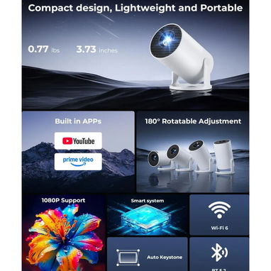 (X) Proyector portátil ClokoWe HY300 PRO+ con WiFi, Bluetooth $80.25 - Img 126573935
