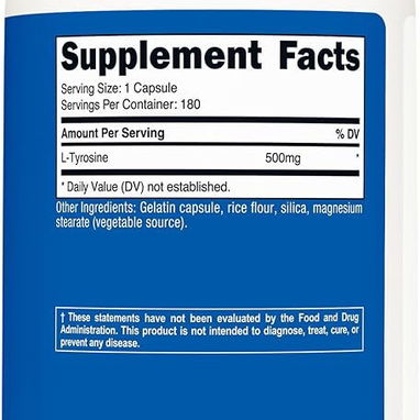L-Tirosina 500mg (Nutricost · 180 cápsulas) - 6/6