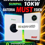 🔆Inversor híbrido Sunpal de 10 kw +batería Must de 15 kw - Img 55915161