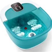 Spa de pies con calor, burbujas, luz roja y control de temperatura, masajeador de baño de pies con 8 rod - Img 45565712