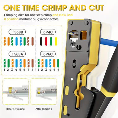 PINZA DE RED RJ45 multifuncional que realiza crimpado Ethernet a través del kit y es adecuada para conectores - 10/10