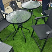 Juego de comedor para exterior, mesa redonda y dos silla comunícate con Pedro - Img 52797215