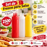 Set de 3 Salseras para Aderezo, Mostaza, Ketchup y Más - Img 58117852