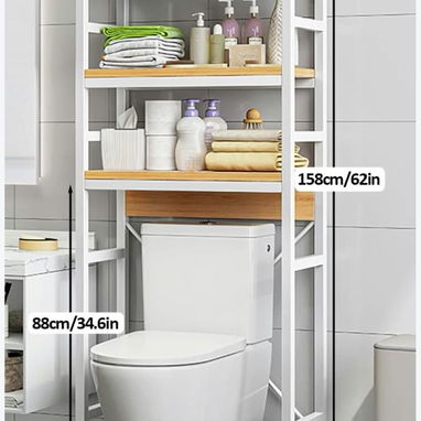 💜Estante para baño Metálico con divisiones de madera Precio:32usd - 2/3