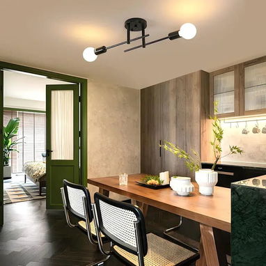 💡🕰️ LÁMPARA COLGANTE RISSERVA | VINTAGE NEGRO | 2 BRAZOS AJUSTABLES – 35 USD - Img 118851475