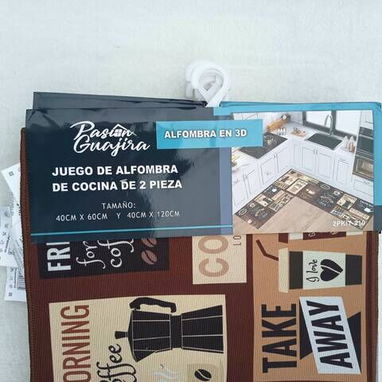 Juego de Alfombras para Cocina 3D – 2 piezas  💰18 USD  Dale un toque acogedor y decorativo a tu cocina - 9/10
