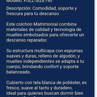 Colchón Matrimonial Marca EÒN sellado al vacío - Img 123664803