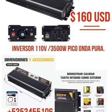 Inversor 3500w Onda Pura y Cargador 12V - 3/3