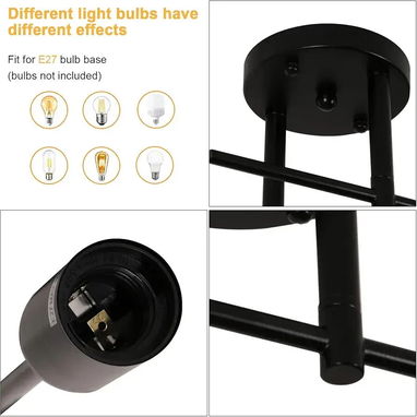 💡🕰️ LÁMPARA COLGANTE RISSERVA | VINTAGE NEGRO | 2 BRAZOS AJUSTABLES – 35 USD - Img 118851473