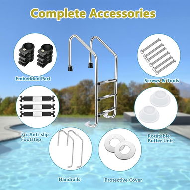Escalera de piscina 鉁咃笍Acero inoxidable 鉁咃笍Nueva en caja 鉁咃笍Importada - Img 119458737