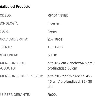 REFRIGERADOR INVERTER SANKEY 9.4 PIES - Img 124005375