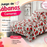 👆🏻👆🏻👆🏻👆🏻👆🏻👆🏻👆🏻 Juego de sábanas cameras 12 USD 100% algodón (4 piezas) (No edredón) Sabana plana Saba - Img 57896281