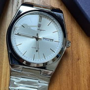 Reloj , para hombre, cuarzo, plateado, esfera nacar - Img 55234490