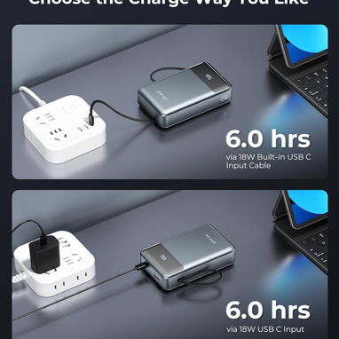 🔋⚡ POWER BANK 30000MAH CON CABLES INTEGRADOS CARGA RÁPIDA 22.5W HASTA 4 DISPOSITIVOS ENVÍO DISPONIBLE GARANTÍA - Img 119706664