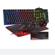 BlueFinger Combo Gamer RGB 4 en 1 Teclado Retroiluminado + Mouse Gaming + Auriculares con Micrófono + Alfombrilla - Img 57593439