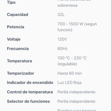 Horno eléctrico EKO 8400  de 32 litros - 2/3