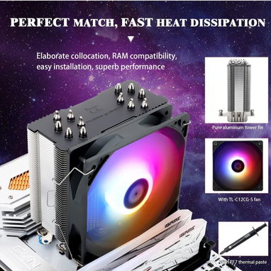Thermalright BA120 ARGB V12 para AMD AM4/AM5 Intel LGA1700/1851/115X/1200 - Img 111294512