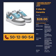 TENIS NIKE AIR FORCE GRIS CON BLANCO Y AZUL VPT# -0147 - Img 56244019