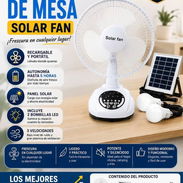 Ventilador recargable de mesa Marca Solar - Img 55664164