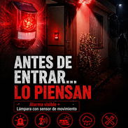 ALARMA SOLAR CON SENSOR DE MOVIMIENTO, SIRENA Y LUZ DE AVISO (NO REQUIERE ELECTRICIDAD) - Img 53094873