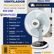 Ventilador recargable EKO 9000 mha - Img 55757347