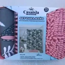 *Set para baño 3 piezas, alfombra cesta y cortina* - 2/2