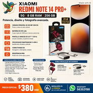 Combo XIAOMI REDMI NOTE 14 PRO+5G RAM 8 GB - 256 GB + audífonos + cable adaptador - Img 57945101