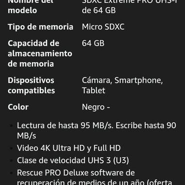 Micro SD SanDisk Extreme PRO Clase10 - Img 110559067