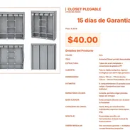 Armario Desarmable con Doble Perchero para Prendas Largas por $40 VPT#-0091 - Img 55559994