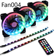 Kit de fanes RGB+2 tiras Led	Fan004  	Kit de 3 fanes RGB de 120mm+2 tiras Led 55$ - Img 43538260