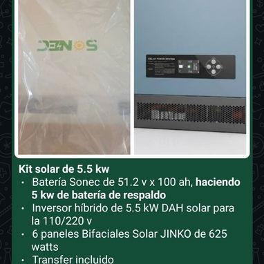 *Kit solar de 10 kw* - Inversor híbrido MUST para la 110/220 v - *Batería Must de 10 kw* ,51.2 v x 200 ah - 3/10