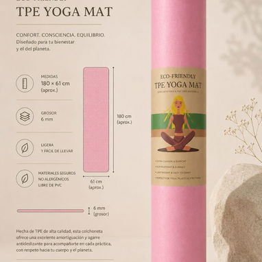 🧘♀️ Estera de Yoga Antideslizante 💲 PRECIO: 16 USD - Img 122574901
