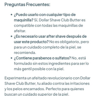 Crema de afeitar para piel sensible - Dollar Shave Club 🌐 - 6/6