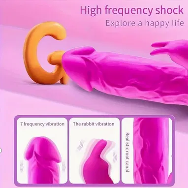 Vibrador recargable de silicona con doble estimulación - Img 124162585
