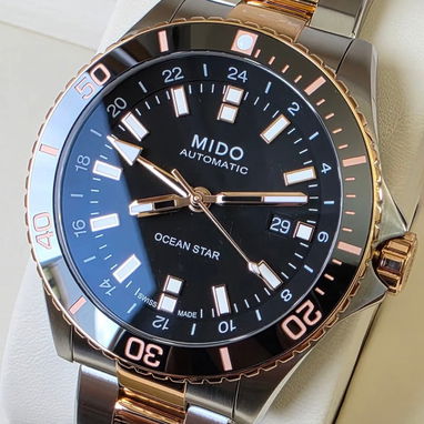 🇨🇭 ¡ estreno ! 🇨🇭 mido ocean star gmt automático swiss made plateado con detalles dorado - Img 122138555