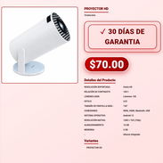 Proyector Portatil HD Wifi6 Bluetooth 2GB 16GB Proyector Cine en Casa HD 720p Android 12 Wifi6 VPT-0168 - Img 57974723