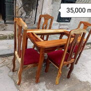 Comedor de madera algarrobo de 4 sillas.. es nuevo y con muy buena terminación y garantía y transporte incluido - Img 45592244