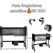 🔖Plateros metálicos para fregaderos sencillos y dobles - Img 57686086