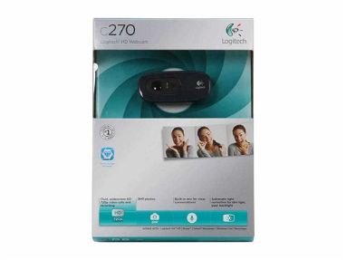 0km✅ Webcam Logitech C270 HD 📦 30fps, 720p, 3mp, USB, Micrófono ☎️56092006 - Img 66384244