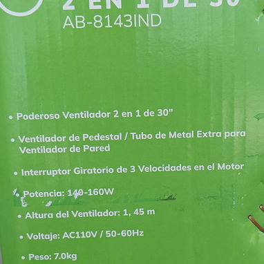 Ventilador pedestal+pared, Premier, 30", 160W -mensajería gratis y garantía - Img 119963113