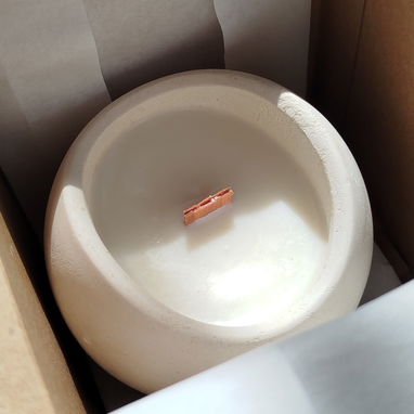 Velas aromáticas en envases de cemento blanco 🤍 - 2/3