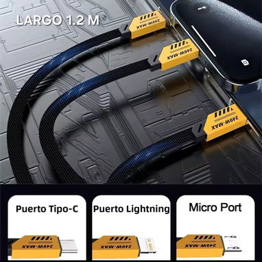 3 en 1 cable carga rápida y datos /iPhone, iPad, USB, tipo C, ... - Img 119502706