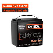 Batería Humsienk LiFePO4 12V 160Ah Group 24 2048Wh Bluetooth Para Respaldo En Casa - Img 58303178