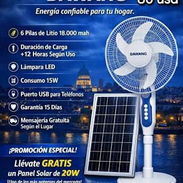 Ventilador Recargable dawang con panel de 20 watss - Img 56428253
